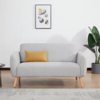 Linda Loveseat Sofa: Modern Design, Easy Assembly, Soft Faux Linen Upholstery | Perfect for