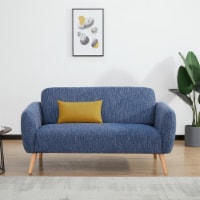 Linda Loveseat Sofa: Modern Design, Easy Assembly, Soft Faux Linen Upholstery | Perfect for