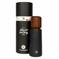 CrushGrind Stockholm Salt & Pepper Mill Black Porcelain and Walnut 6.69 Inch