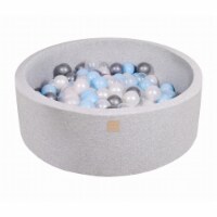 MeowBaby Round 35 x 11.5 Baby Foam Ball Pit w/ 200 Balls, Baby Blue/Transparent Perspective: Main