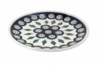 Blue Rose Polish Pottery Peacock Saucer