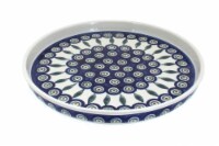 Blue Rose Polish Pottery Peacock Torte Plate