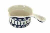 Blue Rose Polish Pottery Peacock Sauce Pot