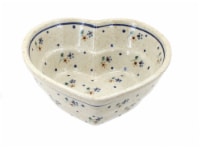 Blue Rose Polish Pottery Country Meadow Small Heart Bowl