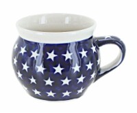 Blue Rose Polish Pottery Stars Bell Shaped Mug