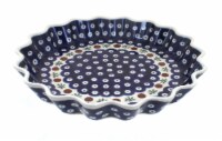 Blue Rose Polish Pottery Nature Scallop Quiche Dish