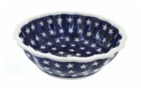 Blue Rose Polish Pottery Stars Medium Scallop Bowl