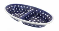 Blue Rose Polish Pottery Stars Divided Dish