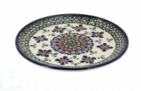 Blue Rose Polish Pottery Mosaic Flower Saucer