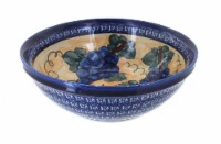 Blue Rose Polish Pottery Grapes Large Serving Bowl