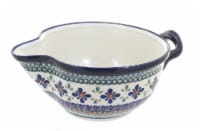 Blue Rose Polish Pottery Mosaic Flower Batter Bowl