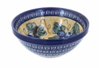 Blue Rose Polish Pottery Grapes Small Serving Bowl