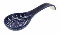 Blue Rose Polish Pottery Winter Nights Large Spoon Rest