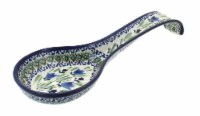 Blue Rose Polish Pottery Blue Tulip Large Spoon Rest