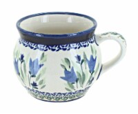 Blue Rose Polish Pottery Blue Tulip Bell Shaped Mug