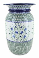 Blue Rose Polish Pottery Blue Tulip Tall Floor Vase