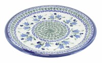 Blue Rose Polish Pottery Blue Tulip Dinner Plate
