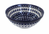 Blue Rose Polish Pottery Flowering Peacock Medium Serving Bowl