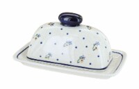 Blue Rose Polish Pottery Country Meadow Butter Dish