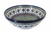 Blue Rose Polish Pottery Mosaic Flower Large Serving Bowl
