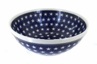 Blue Rose Polish Pottery Stars Large Serving Bowl
