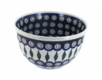Blue Rose Polish Pottery Peacock Small Mixing Bowl