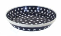 Blue Rose Polish Pottery Stars Pie Plate