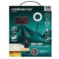 Volkano Insta Series Ring Light Phone Holder with Desk Clamp