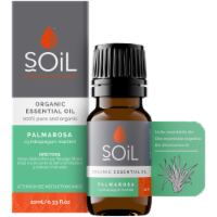 SOiL Organic Palmarosa Essential Oil (Cymbopogon Martini) 10ml