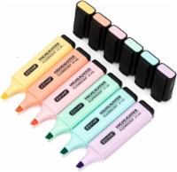 ZEYAR Highlighter, Pastel Colors Chisel Tip Marker Pen (6 Macaron Colors) Perspective: Main