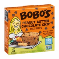 Bobo's Oat Bars - Oat Bite Peanut Butter Chocolate Chips - Case of 6 - 6.5 OZ
