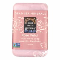 One With Nature Dead Sea Mineral Rose Petal Soap - 7 oz