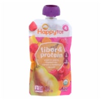 Happy Tot Toddler-Org-Fiber,Protein-Stage4-Pear Raspberry Butternut Squash,Carrot-4oz-16case