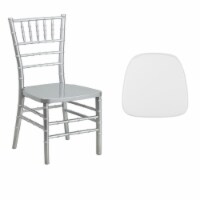 Flash Furniture HERCULES PREMIUM Series Silver Resin Stacking Chiavari Chair with Soft Sno