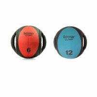 Medicine Ball, 9cm/6-Pound, Black/Red with Dual Grip Fitness Power Medicine Ball