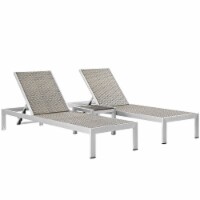 Ergode Shore 3 Piece Outdoor Patio Aluminum Set - Silver Gray