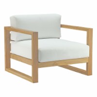 Ergode Upland Outdoor Patio Teak Armchair - Natural White