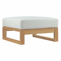 Ergode Upland Outdoor Patio Teak Ottoman - Natural White