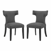 Ergode Curve Dining Side Chair Fabric Set of 2 - Gray