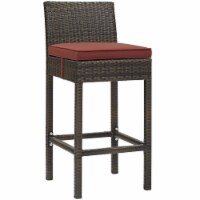 Ergode Conduit Outdoor Patio Wicker Rattan Bar Stool - Brown Currant