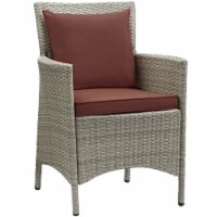 Ergode Conduit Outdoor Patio Wicker Rattan Dining Armchair - Light Gray Currant