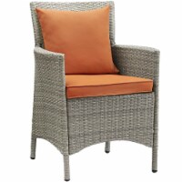 Ergode Conduit Outdoor Patio Wicker Rattan Dining Armchair - Light Gray Orange