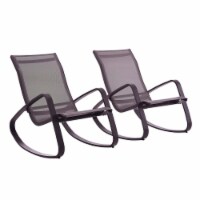 Ergode Traveler Rocking Lounge Chair Outdoor Patio Mesh Sling Set of 2 - Black Black