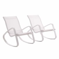 Ergode Traveler Rocking Lounge Chair Outdoor Patio Mesh Sling Set of 2 - White White
