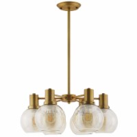 Ergode Resound Amber Glass And Brass Pendant Chandelier -