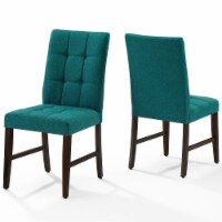 Ergode Promulgate Biscuit Tufted Upholstered Fabric Dining Chair Set of 2 - Teal