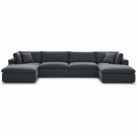 Ergode Commix Down Filled Overstuffed 6 Piece Sectional Sofa Set - Gray