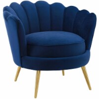 Ergode Admire Scalloped Edge Performance Velvet Accent Armchair - Navy