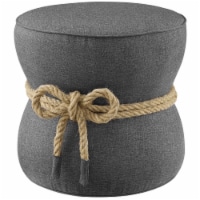 Ergode Beat Nautical Rope Upholstered Fabric Ottoman - Gray
