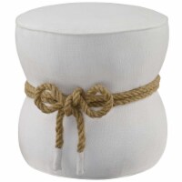 Ergode Beat Nautical Rope Upholstered Fabric Ottoman - White